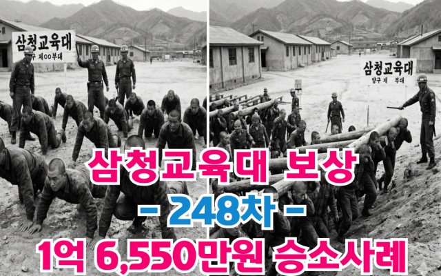 삼청교육대보상금 신청 국가배상 249차 1억5962만원 승소사례 [법원판…