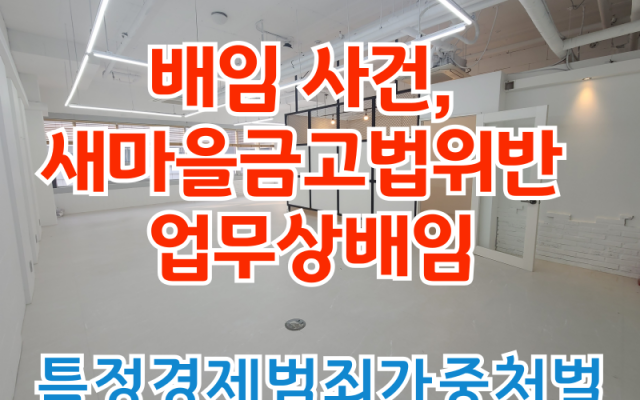 배임 사건, 새마을금고법위반 업무상배임 형사소송 사건