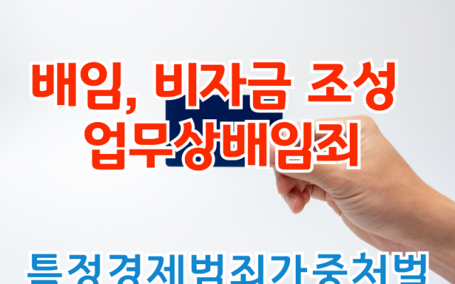 배임, 비자금 조성 업무상배임죄 형사전문변호사 형사소송 사건