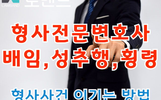 형사전문변호사 성추행, 배임, 횡령 사건 무조건 이기는 방법