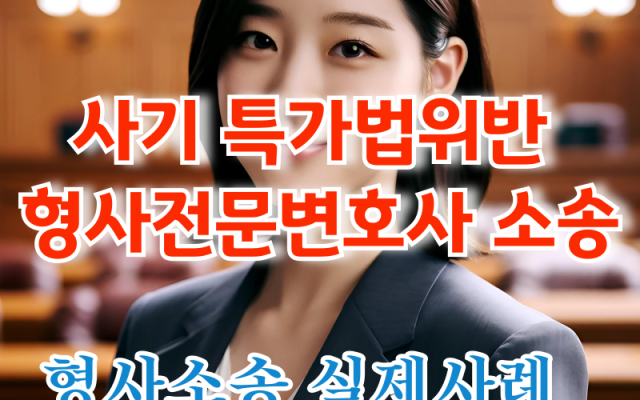 사기 특가법위반 형사전문변호사 소송 사례