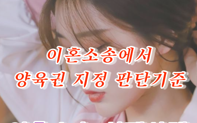 이혼소송에서 양육자 지정 기준  실제사례