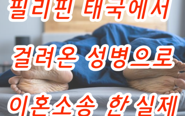 이혼하기. 필리핀 태국에서 걸려온 성병으로 이혼소송 한 실제사례
