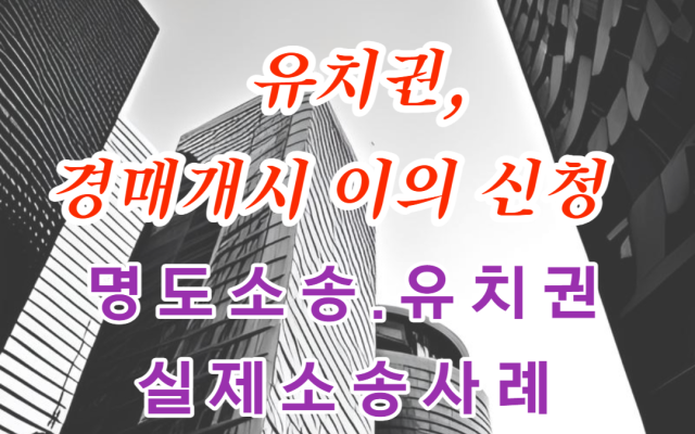 유치권 없는 건물의 경개개시 결정에 대한 이의 신청 실제 명도소송 사건