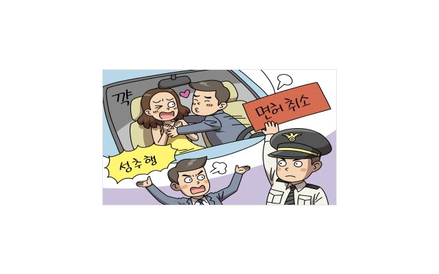 차안에서 강제추행죄로 운전면허가 취소됐다구요?