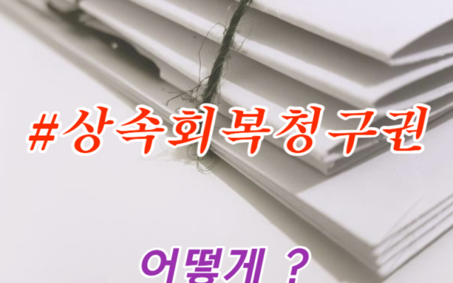 상속회복청구권은 어떻게 해야 할까?