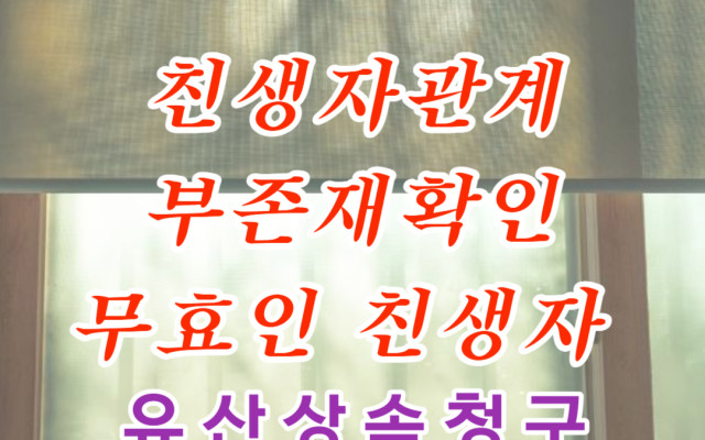 친생자관계부존재확인의소 소송 사례