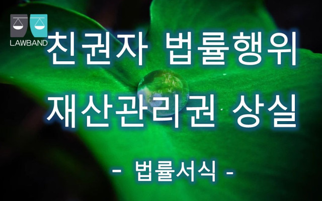 친권자의 법률행위 대리권 및 재산관리권 상실선고 심판청구서 법률서식