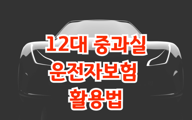 12대 중과실 사고 시 운전자보험 활용법
