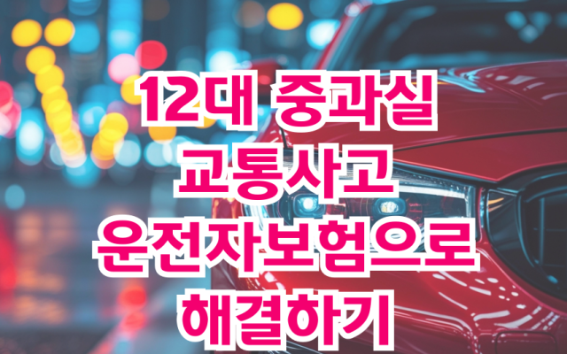12대중과실 교통사고 운전자보험으로 해결하기