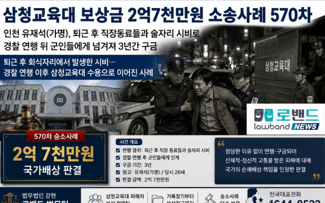 삼청교육대 보상금 2억7천만원 소송사례 570차…인천 유재석(가명), ……